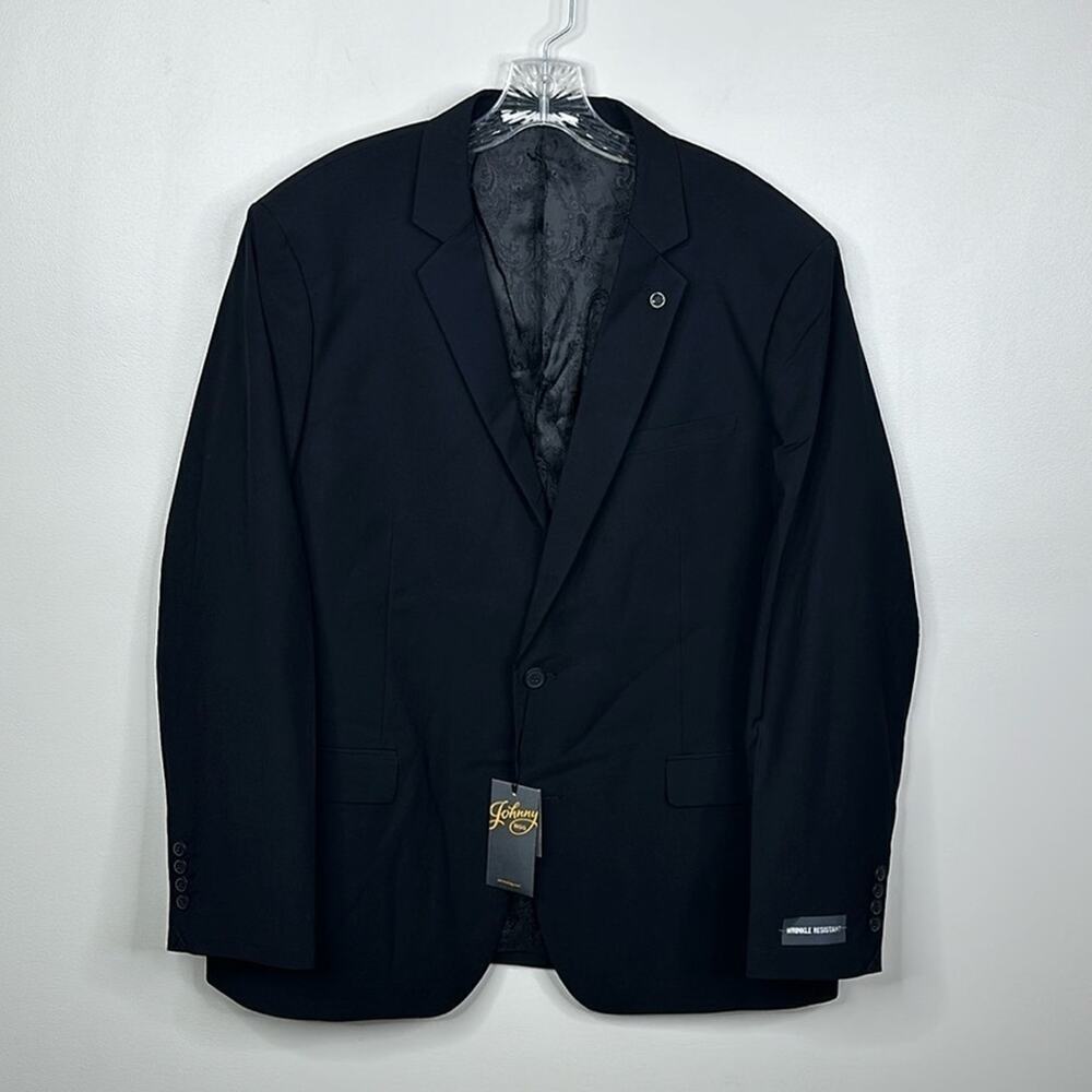 Johnny Bigg Raymond Black 2-Button Suit Jacket Men's Size 44R NWT Formal
